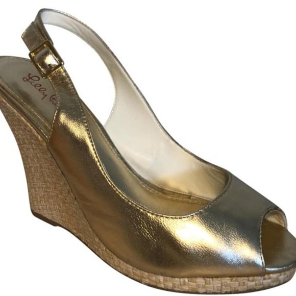 Lilly Pulitzer Shoes - Lilly Pulitzer Gold Metallic Kristin Wedges